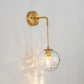 Frendorf | 1-Licht Nachtkastje Wand Sconces Licht Eenvoudige Messing Wandlamp Met Bal Waterglas Schaduw