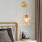 Frendorf | 1-Licht Nachtkastje Wand Sconces Licht Eenvoudige Messing Wandlamp Met Bal Waterglas Schaduw