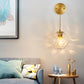 Frendorf | 1-Licht Nachtkastje Wand Sconces Licht Eenvoudige Messing Wandlamp Met Bal Waterglas Schaduw