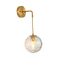 Frendorf | 1-Licht Nachtkastje Wand Sconces Licht Eenvoudige Messing Wandlamp Met Bal Waterglas Schaduw