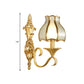 Frendorf | 1/2 Fassung Metall Wandlampe Traditionell Messing Geschwungen Wohnzimmer Wandlicht Leuchte