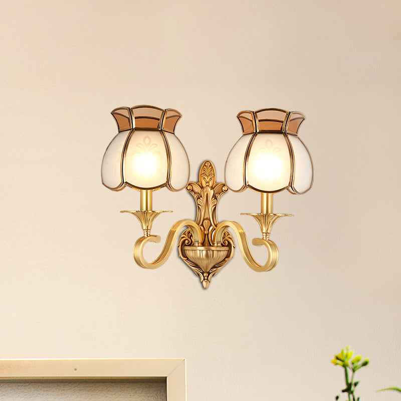 Frendorf | Metalen Messing Wandlamp Vogelkooi 1/2-Kop Traditioneel Wandverlichtingsarmatuur voor Woonkamer