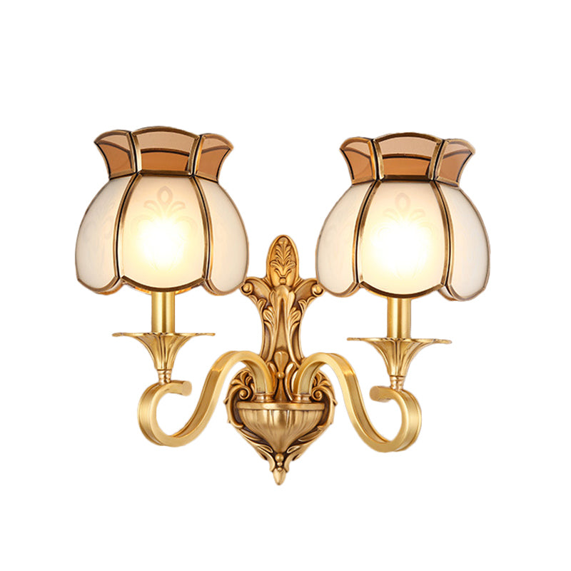 Frendorf | Metalen Messing Wandlamp Vogelkooi 1/2-Kop Traditioneel Wandverlichtingsarmatuur voor Woonkamer