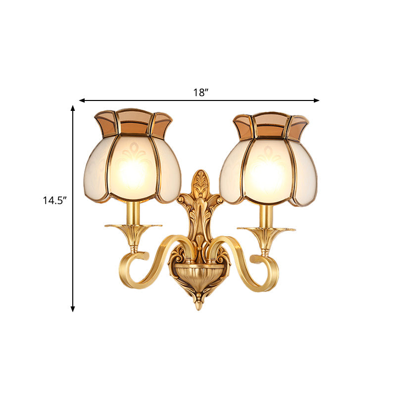 Frendorf | Metalen Messing Wandlamp Vogelkooi 1/2-Kop Traditioneel Wandverlichtingsarmatuur voor Woonkamer