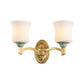 Frendorf | 1/2-Licht Wandleuchte Modernismus Stil Glockenschirm Milchglas Wandleuchte in Gold für Esszimmer