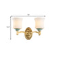 Frendorf | 1/2-Licht Wandleuchte Modernismus Stil Glockenschirm Milchglas Wandleuchte in Gold für Esszimmer