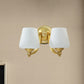 Frendorf | Gold 1/2-Pear Wall Light Lamp Modern Style White Glass Cup-Shaped Wall Lighting for Bedroom