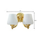 Frendorf | Gold 1/2-Pear Wall Light Lamp Modern Style White Glass Cup-Shaped Wall Lighting for Bedroom