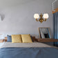 Frendorf | 1/2-Licht Schale Wandlampe Vintage Stilvolle Antike Messing Metall Wandlicht mit Milchglas Schirm