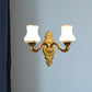 Frendorf | Bell Woonkamer Wandlamp Traditioneel Stylish Melkglas en Metaal 1/2-Kop Gouden Afwerking Wandlamp