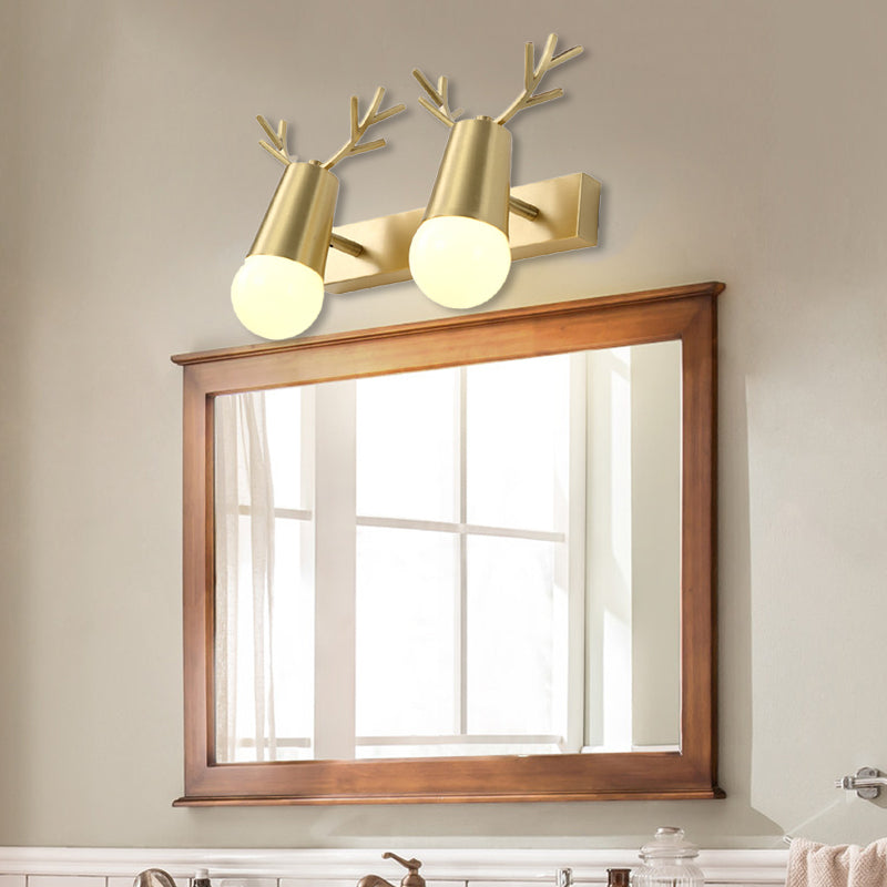 Frendorf | Globe Badkamer Vanity Licht Traditionalisme Metaal 2/3-Kops Messing Wandlamp Verlichting