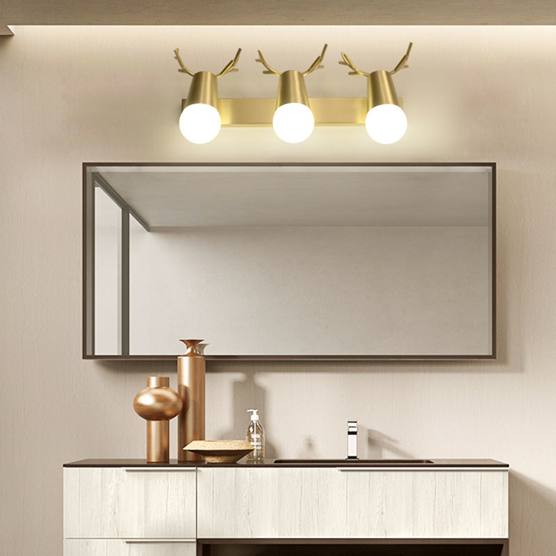 Frendorf | Globe Badkamer Vanity Licht Traditionalisme Metaal 2/3-Kops Messing Wandlamp Verlichting