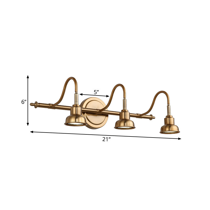 Frendorf | Messing Lineaire LED Vanity Verlichting Traditionele Metaal 2/3/4-Licht Badkamer Wandlamp Licht