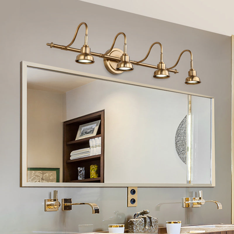 Frendorf | Messing Lineaire LED Vanity Verlichting Traditionele Metaal 2/3/4-Licht Badkamer Wandlamp Licht
