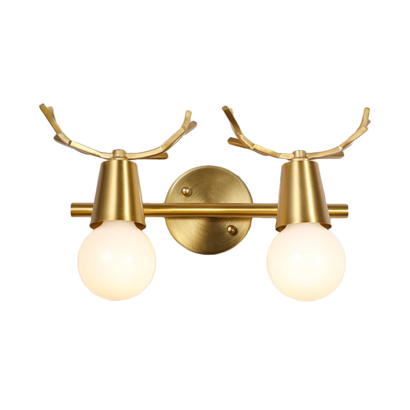 Frendorf | Traditionalisme Global Vanity Wandlamp 1/2/3-Kop Metaal Wandlamp in Messing voor Badkamer