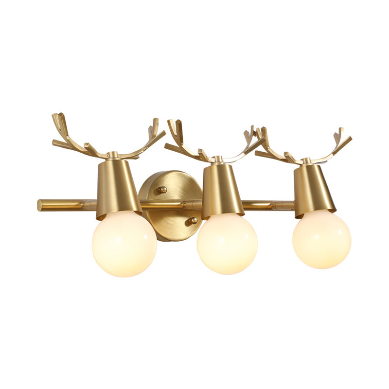 Frendorf | Traditionalisme Global Vanity Wandlamp 1/2/3-Kop Metaal Wandlamp in Messing voor Badkamer