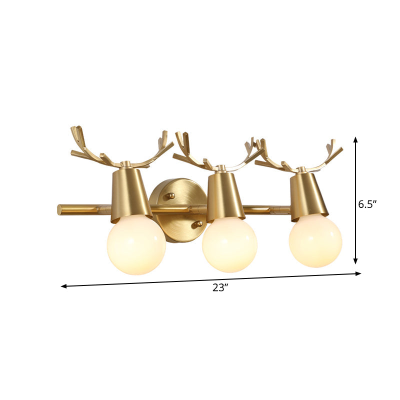 Frendorf | Traditionalisme Global Vanity Wandlamp 1/2/3-Kop Metaal Wandlamp in Messing voor Badkamer