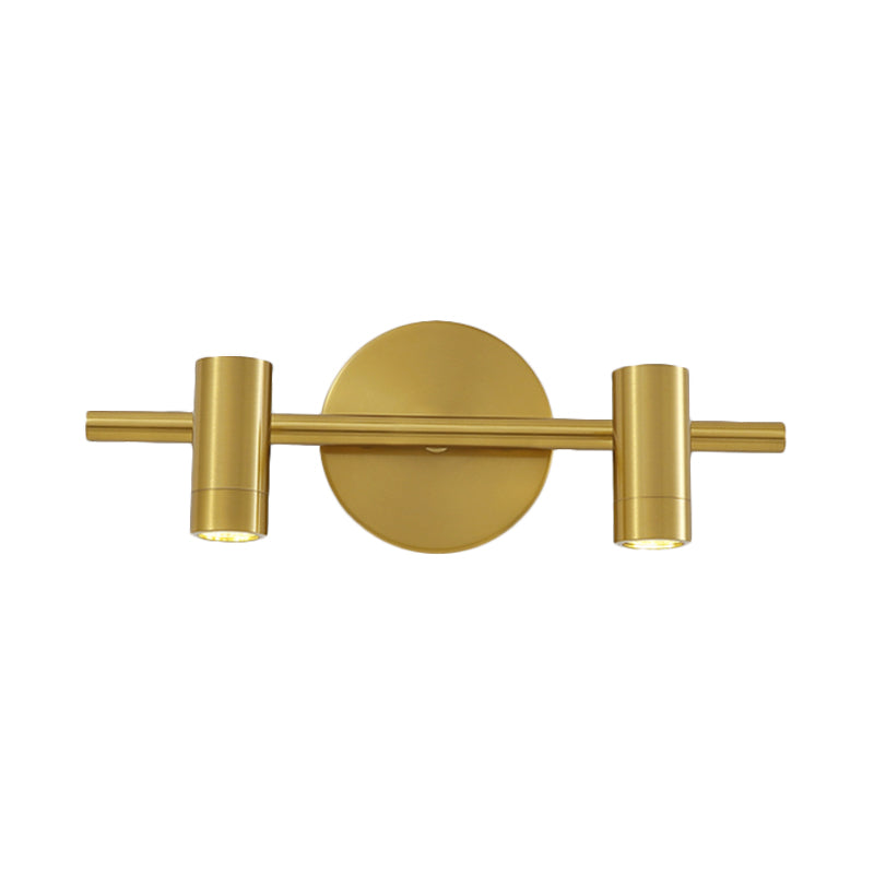 Frendorf | 2/3/4-Licht LED Tube Vanity Lampe Traditionelle Messing Metall Wand Sconce Beleuchtung für Badezimmer