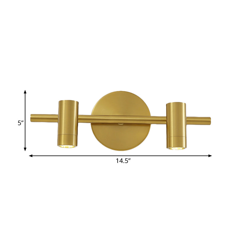 Frendorf | 2/3/4-Licht LED Tube Vanity Lampe Traditionelle Messing Metall Wand Sconce Beleuchtung für Badezimmer