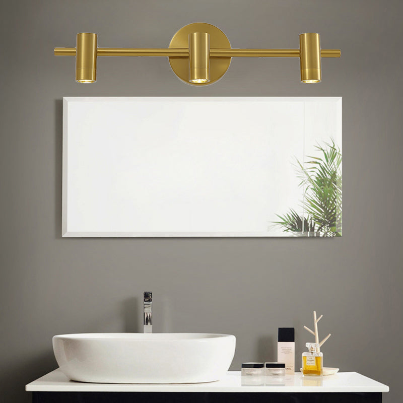 Frendorf | 2/3/4-Licht LED Tube Vanity Lampe Traditionelle Messing Metall Wand Sconce Beleuchtung für Badezimmer