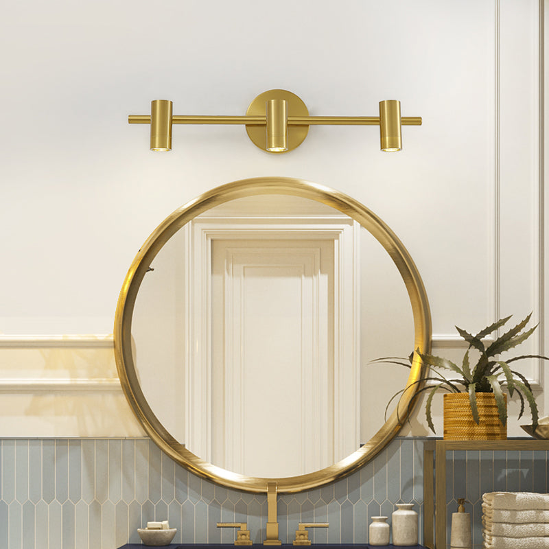 Frendorf | 2/3/4-Licht LED Tube Vanity Lampe Traditionelle Messing Metall Wand Sconce Beleuchtung für Badezimmer