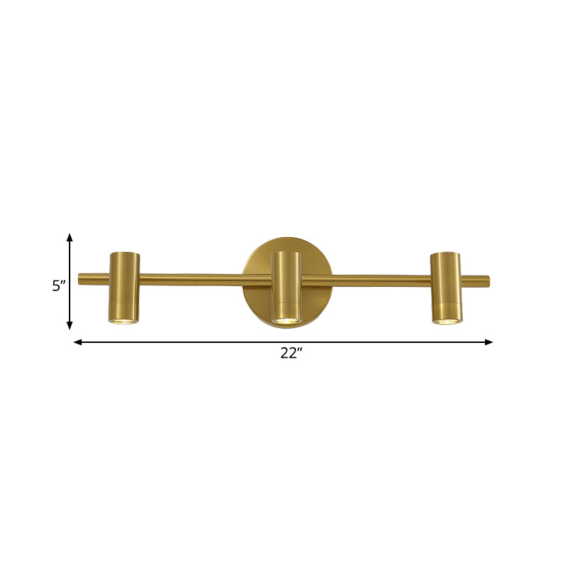 Frendorf | 2/3/4-Licht LED Tube Vanity Lampe Traditionelle Messing Metall Wand Sconce Beleuchtung für Badezimmer