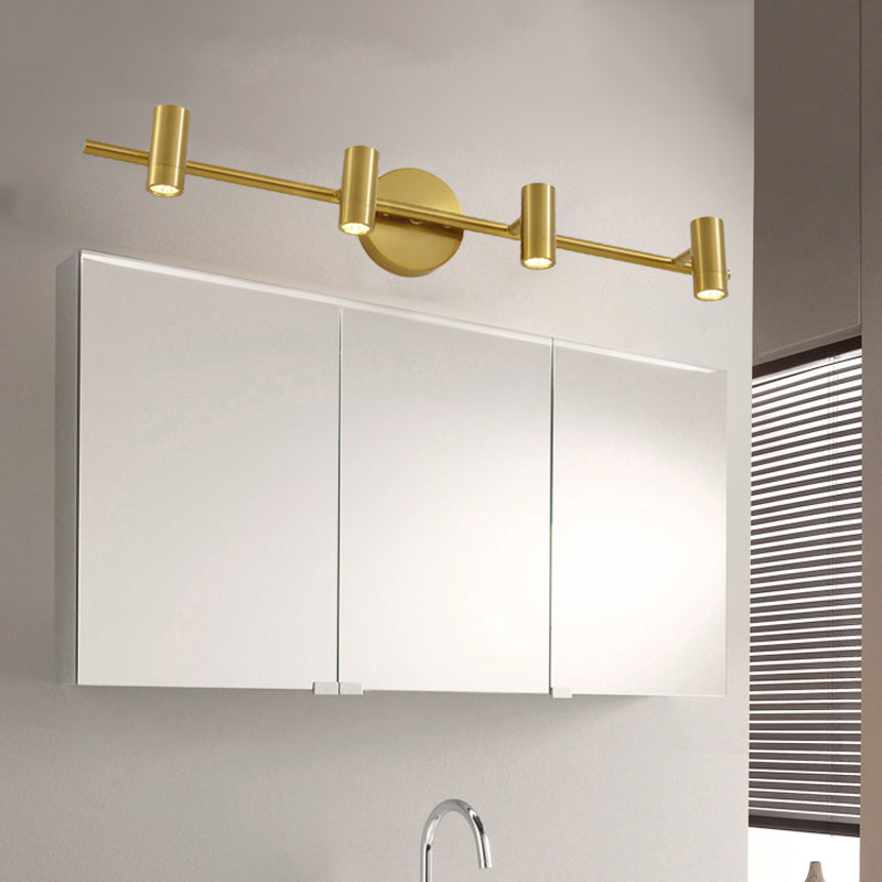 Frendorf | 2/3/4-Licht LED Tube Vanity Lampe Traditionelle Messing Metall Wand Sconce Beleuchtung für Badezimmer