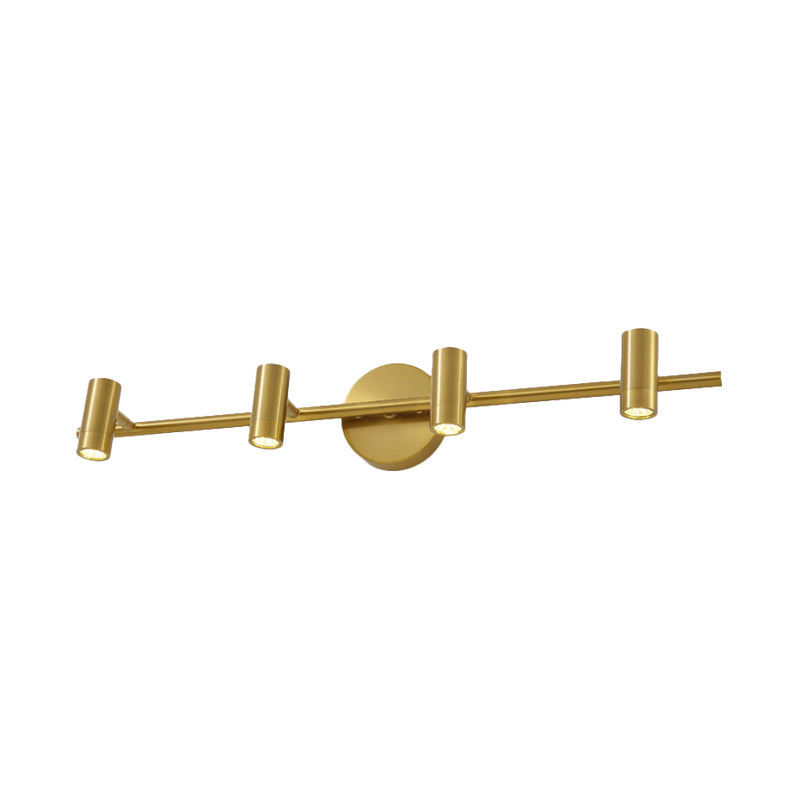 Frendorf | 2/3/4-Licht LED Tube Vanity Lampe Traditionelle Messing Metall Wand Sconce Beleuchtung für Badezimmer
