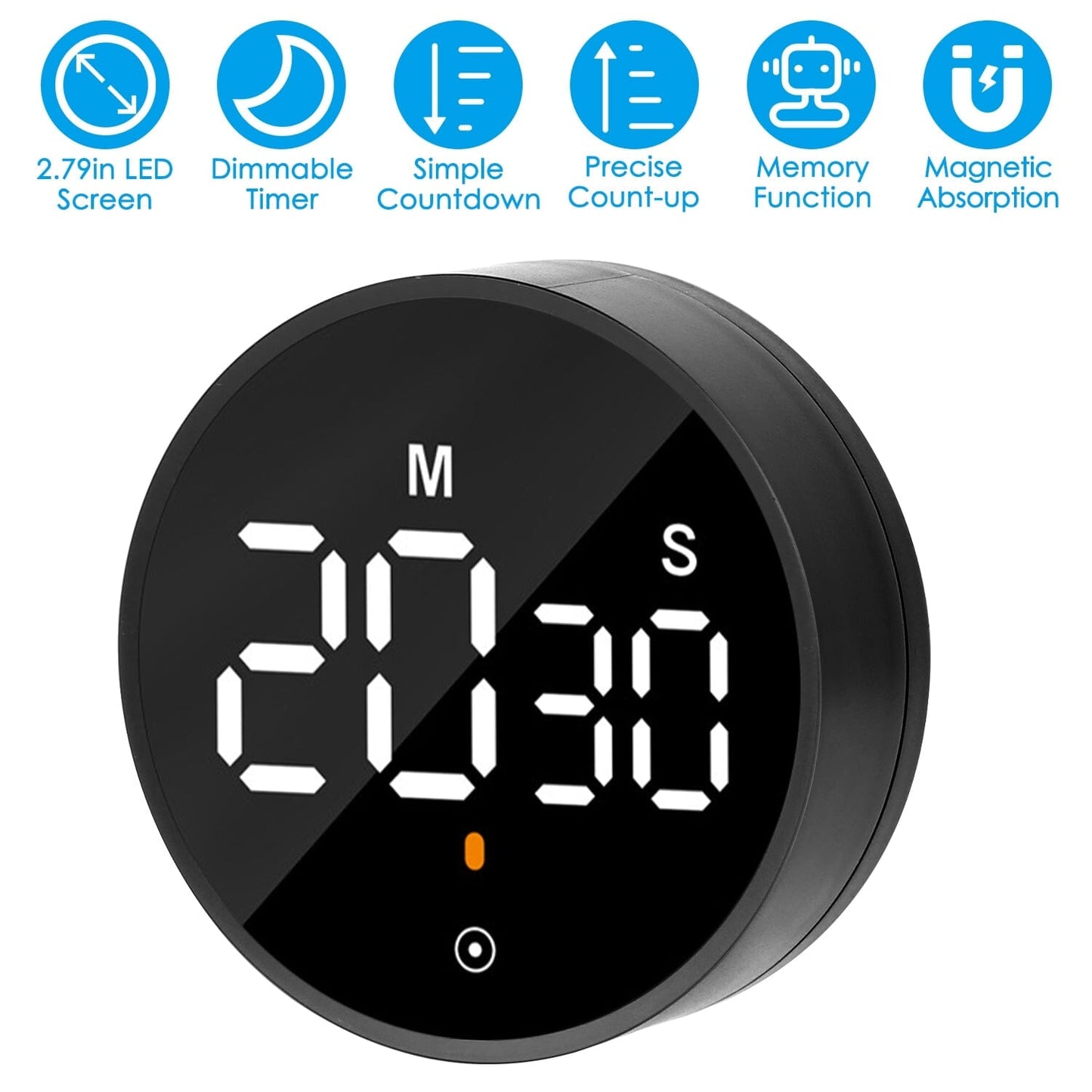 Frendorf | 2,79" LED Digital Elektronischer Countdown-Timer Dimmbare Stumm Magnetic Clock