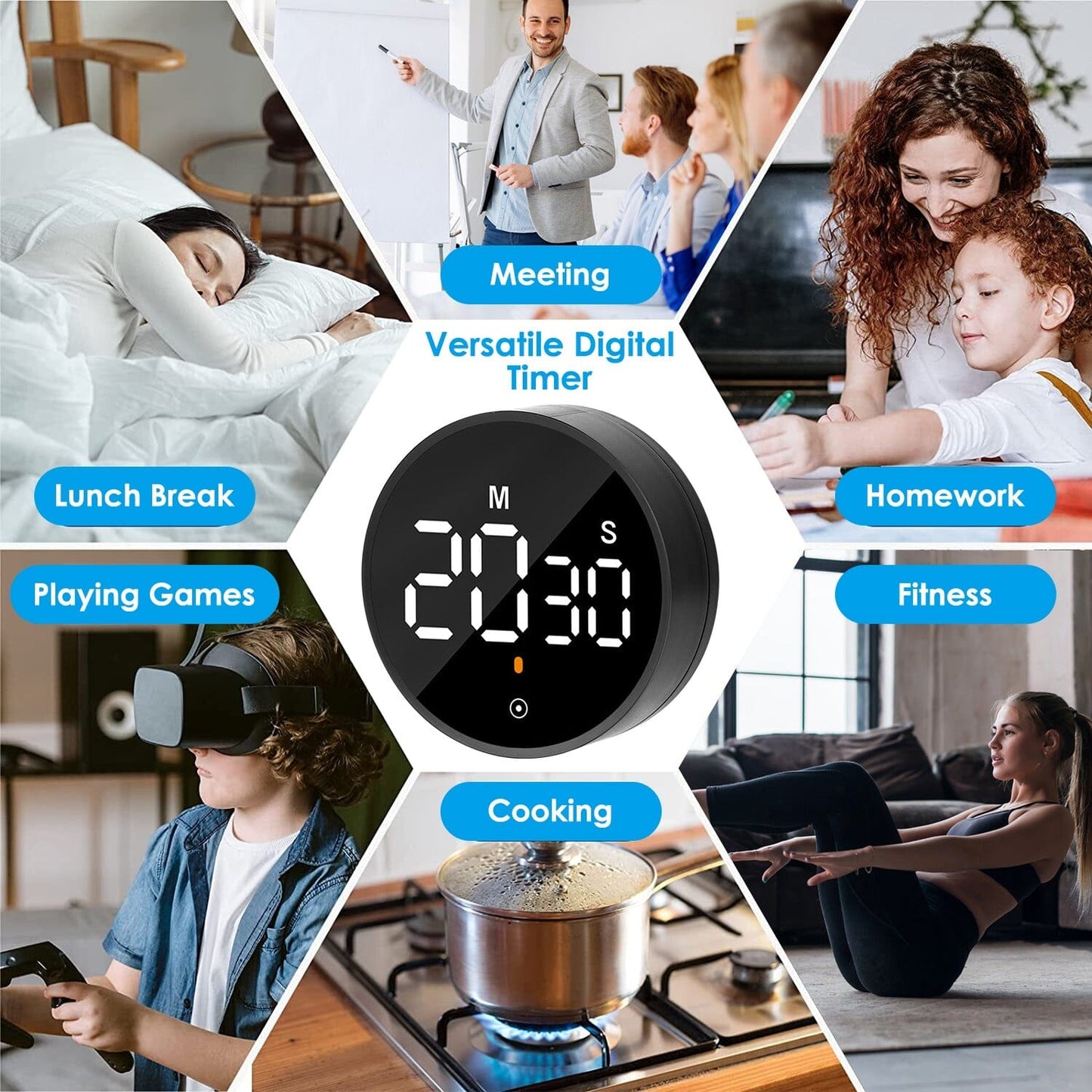 Frendorf | 2,79" LED Digital Elektronischer Countdown-Timer Dimmbare Stumm Magnetic Clock