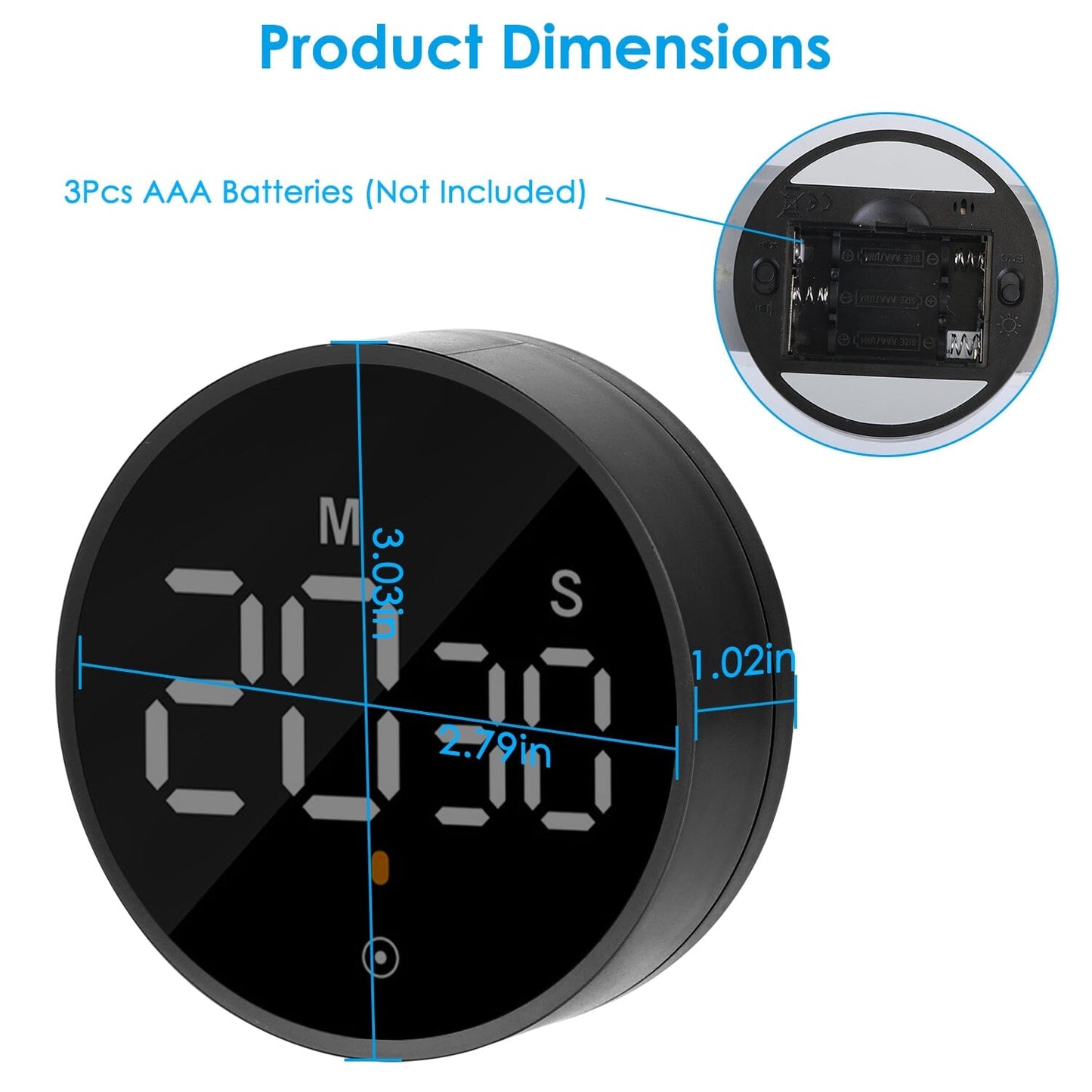 Frendorf | 2,79" LED Digital Elektronischer Countdown-Timer Dimmbare Stumm Magnetic Clock
