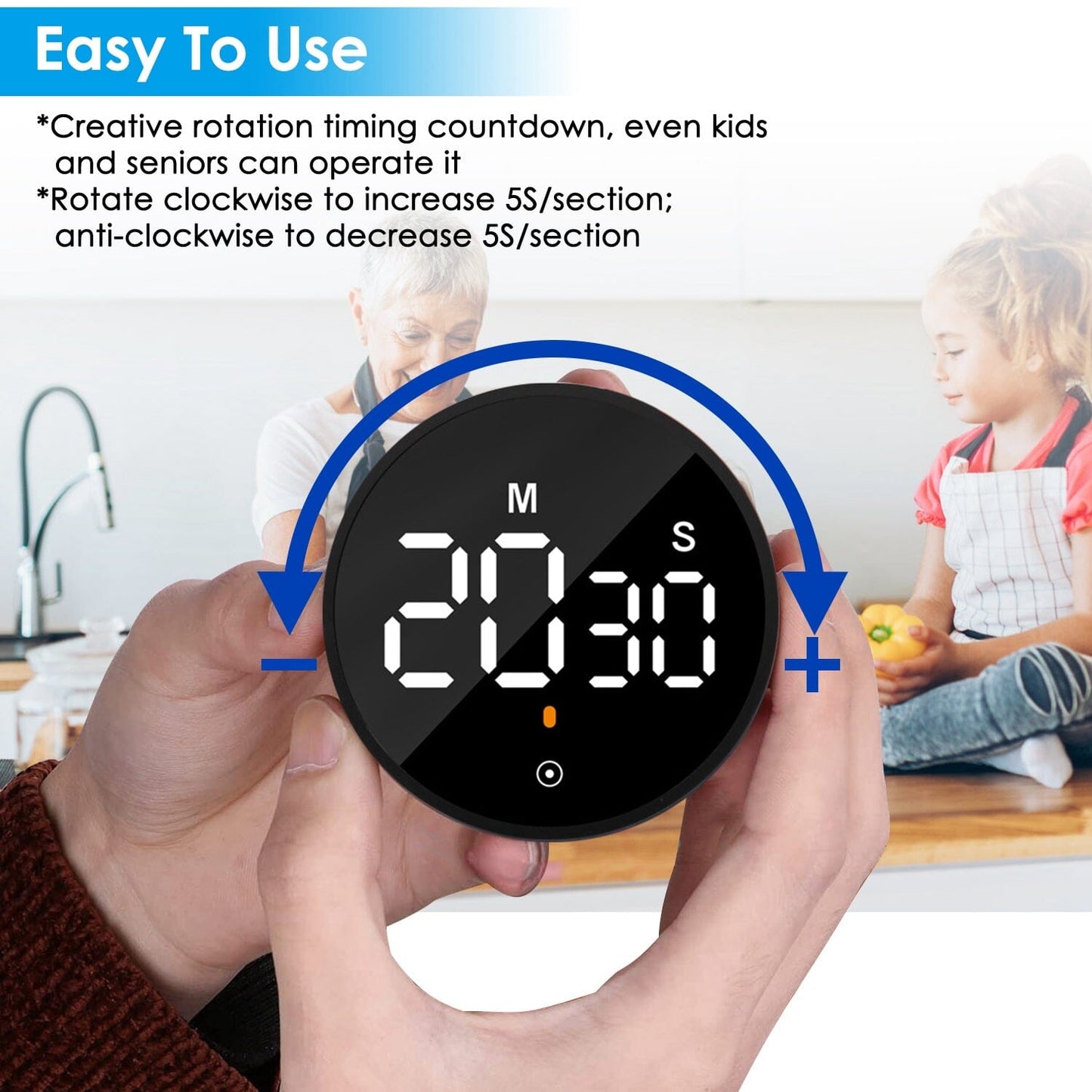 Frendorf | 2,79" LED Digital Elektronischer Countdown-Timer Dimmbare Stumm Magnetic Clock