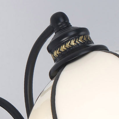 Frendorf | Tiffany Scalloped Wandmontage Licht met Rechthoekige Achterplaat Gevlekt Glas 3 Lichten Wandverlichting in Wit/Transparant/Blauw