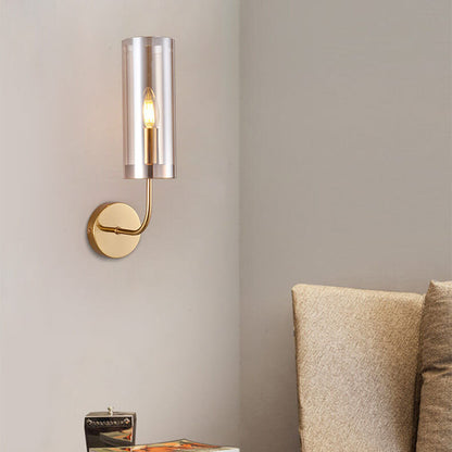 Frendorf | AstraGlas | Glas-Eisen Wandleuchte | 1- oder 2-flammig | Cognac & Hellblau