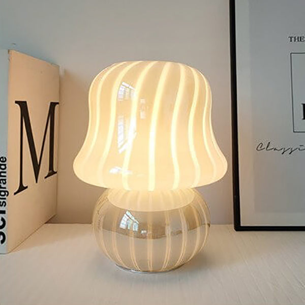 Frendorf | MushLume Glas Tischlampe | Französisches Design | Handgefertigt | Pilzform | Deko & Beleuchtung