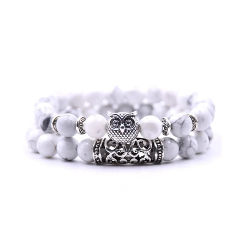 Frendorf | Eule Charme Naturstein-Armband