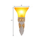 Frendorf | Aflopend Gele Glazen Wandlamp Retro Stijl 1 Kop Leefkamer Wandgemonteerde Lamp met Gouden/Zilver/Wit en Gouden Achterplaat
