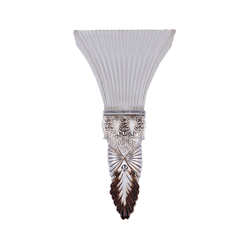 Frendorf | Aflopend Gele Glazen Wandlamp Retro Stijl 1 Kop Leefkamer Wandgemonteerde Lamp met Gouden/Zilver/Wit en Gouden Achterplaat