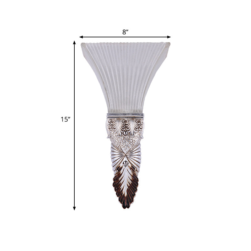 Frendorf | Aflopend Gele Glazen Wandlamp Retro Stijl 1 Kop Leefkamer Wandgemonteerde Lamp met Gouden/Zilver/Wit en Gouden Achterplaat