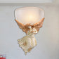 Frendorf | 10"/12" W 1 Glas Wandleuchte Lodge-Stil Schüssel Frosted Glass Wandmontage Licht mit Gold/Weiß Engel Design, Links/Rechts