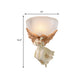 Frendorf | 10"/12" W 1 Glas Wandleuchte Lodge-Stil Schüssel Frosted Glass Wandmontage Licht mit Gold/Weiß Engel Design, Links/Rechts