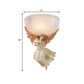 Frendorf | 10"/12" W 1 Glas Wandleuchte Lodge-Stil Schüssel Frosted Glass Wandmontage Licht mit Gold/Weiß Engel Design, Links/Rechts