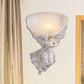 Frendorf | 10"/12" W 1 Glas Wandleuchte Lodge-Stil Schüssel Frosted Glass Wandmontage Licht mit Gold/Weiß Engel Design, Links/Rechts