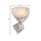 Frendorf | 10"/12" W 1 Glas Wandleuchte Lodge-Stil Schüssel Frosted Glass Wandmontage Licht mit Gold/Weiß Engel Design, Links/Rechts