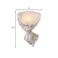 Frendorf | 10"/12" W 1 Glas Wandleuchte Lodge-Stil Schüssel Frosted Glass Wandmontage Licht mit Gold/Weiß Engel Design, Links/Rechts