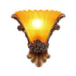 1 Licht Wandlampe mit ausgestelltem Schirm Gelbes Glas Modernistischer Stil Schlafzimmer Wandlicht Wandgarderobe mit Rosen-Dekor