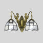 Frendorf | Tiffany Dome Wandlamp 2 Koppen Wit/Blauw Glas Sconces Licht voor Corridor