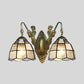 Frendorf | Tiffany Dome Wandlamp 2 Koppen Wit/Blauw Glas Sconces Licht voor Corridor