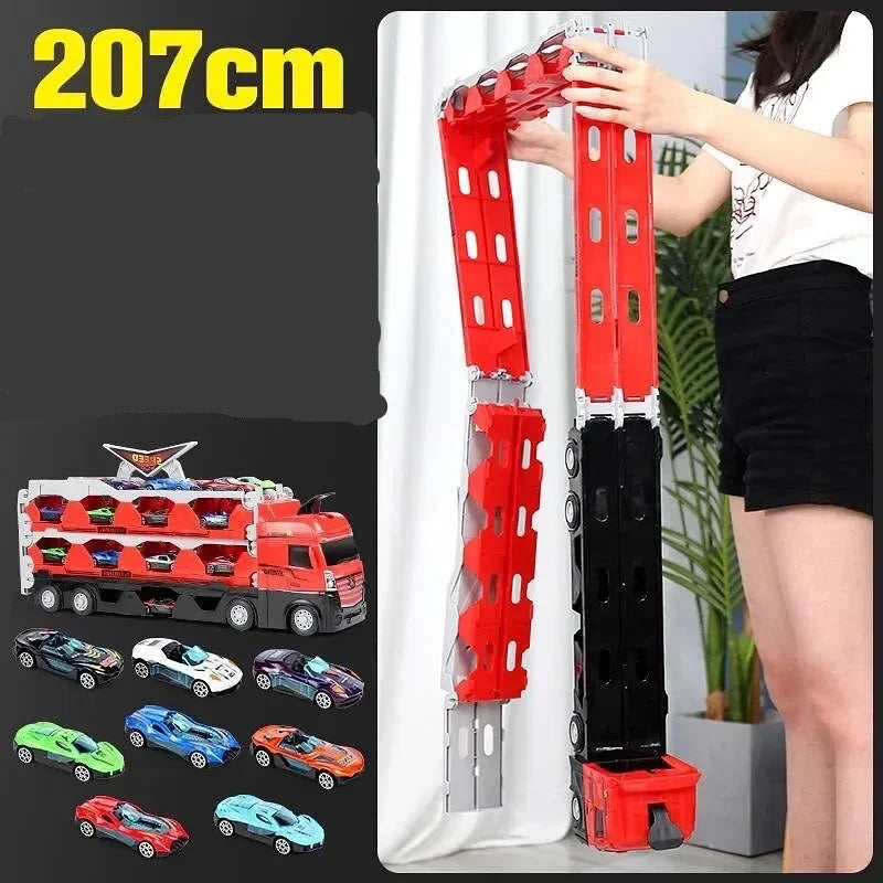 Frendorf | 2in1 Ausklapbare Lastwagen Rennstrecke