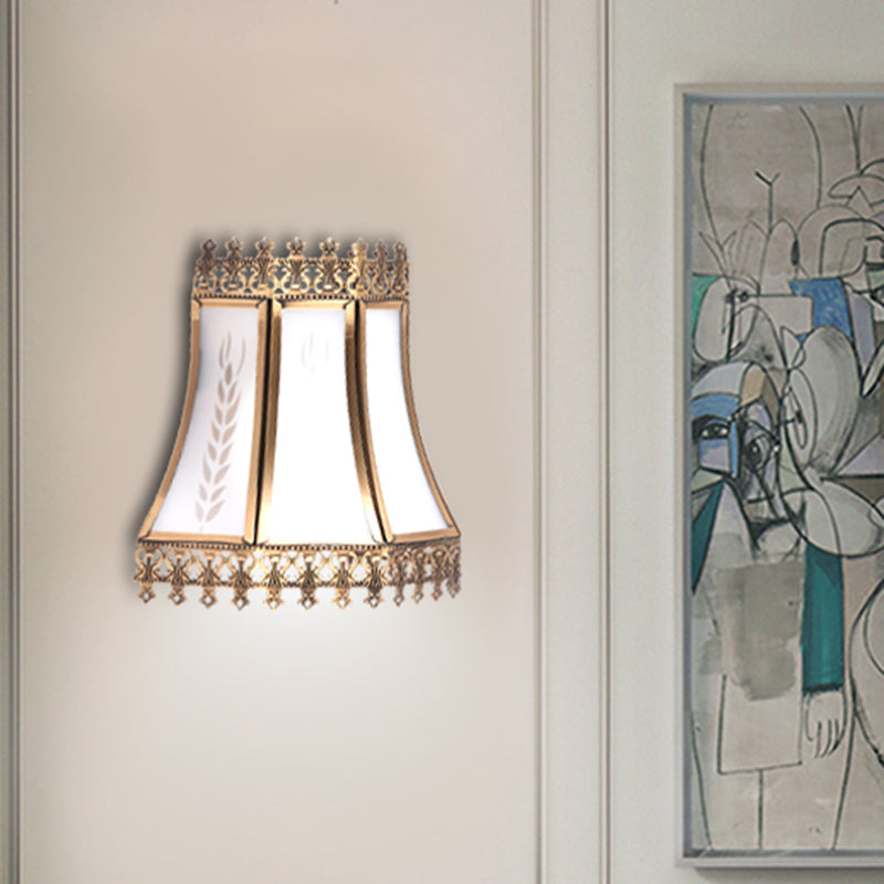Frendorf | Empire Witte Glazen Wandlamp Retro 1 Kop Woonkamer Plafondlamp